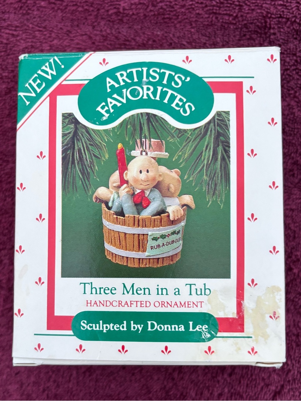 Hallmark Artists' Favorites Three Men in a Tub Ornament - 1987 Vintage